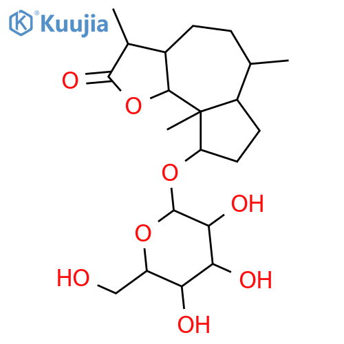 4-Hydroxy-11(13)-pseudoguaien-12,6-olide; (1α,4β,5α,6α,7βH,10α)-form, 11,13-Dihydro, 4-O-β-D-glucopyranoside structure