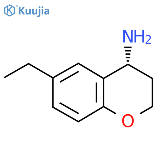 (4R)-6-ethyl-3,4-dihydro-2H-1-benzopyran-4-amine structure
