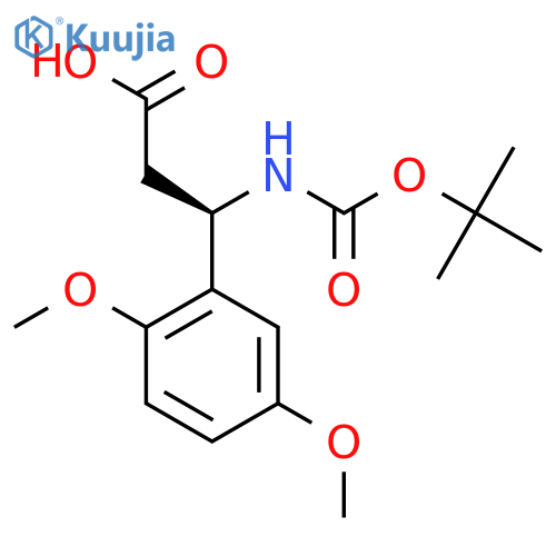 (3R)-3-{(tert-butoxy)carbonylamino}-3-(2,5-dimethoxyphenyl)propanoic acid structure