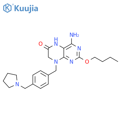 4-Amino-2-butoxy-8-[4-(1-pyrrolidinylmethyl)benzyl]-7,8-dihydro-6(5H)-pteridinone structure