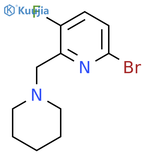 6-Bromo-3-fluoro-2-(piperidin-1-yl)methylpyridine structure