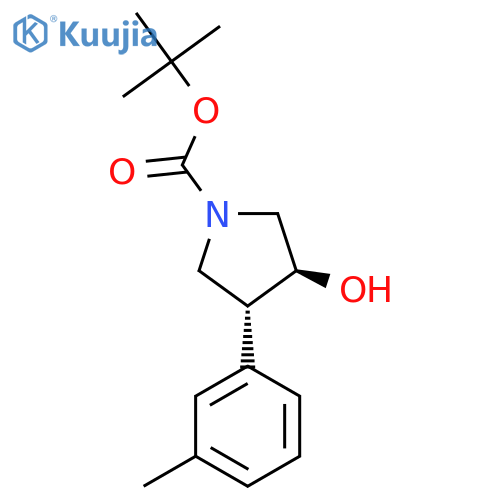 rac-tert-butyl (3R,4S)-3-hydroxy-4-(3-methylphenyl)pyrrolidine-1-carboxylate structure
