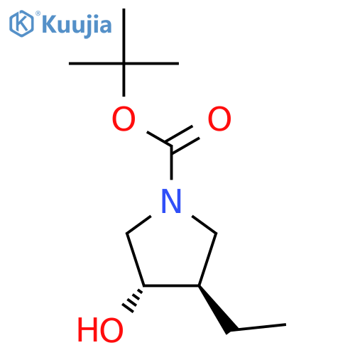 tert-butyl trans-3-ethyl-4-hydroxy-pyrrolidine-1-carboxylate structure