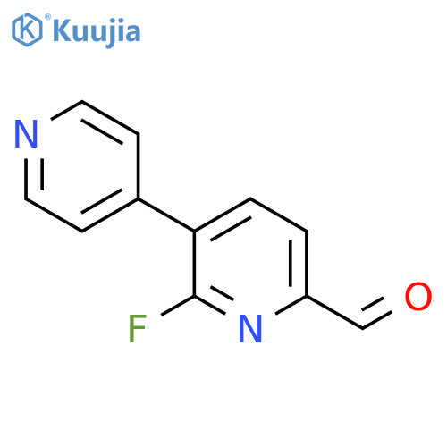 6-Fluoro-5-(pyridin-4-yl)picolinaldehyde structure