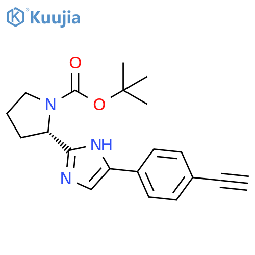 (S)-tert-butyl 2-(5-(4-ethynylphenyl)-1H-imidazol-2-yl)pyrrolidine-1-carboxylate structure