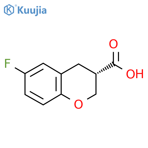 (3S)-6-fluoro-3,4-dihydro-2H-1-benzopyran-3-carboxylic acid structure