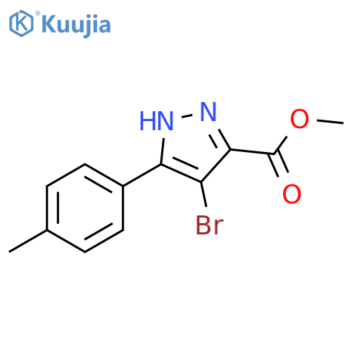 methyl 4-bromo-3-(4-methylphenyl)-1H-pyrazole-5-carboxylate structure