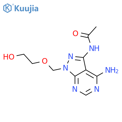 1H-Pyrazolo[3,4-d]pyrimidine-3-carboximidicacid, 4-amino-1-[(2-hydroxyethoxy)methyl]-, methyl ester structure