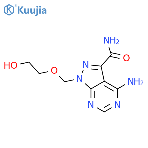 1H-Pyrazolo[3,4-d]pyrimidine-3-carboxamide,4-amino-1-[(2-hydroxyethoxy)methyl]- structure