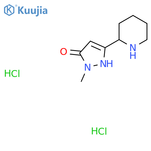 1-Methyl-3-(piperidin-2-yl)-1H-pyrazol-5-ol dihydrochloride structure