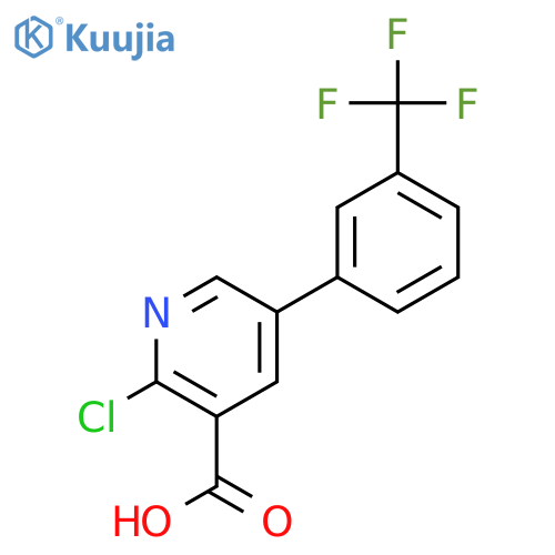 2-chloro-5-[3-(trifluoromethyl)phenyl]pyridine-3-carboxylic acid structure