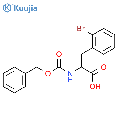 (R)-2-(((Benzyloxy)carbonyl)amino)-3-(2-bromophenyl)propanoic acid structure