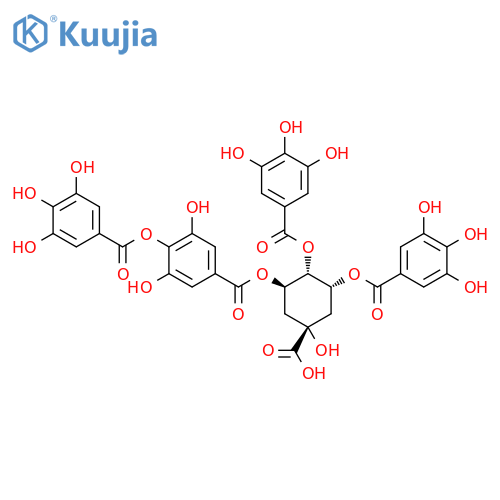 Benzoic acid,3,5-dihydroxy-4-[(3,4,5-trihydroxybenzoyl)oxy]-,5-carboxy-5-hydroxy-2,3-bis[(3,4,5-trihydroxybenzoyl)oxy]cyclohexyl ester,[1R-(1a,2b,3b,5b)]- (9CI) structure