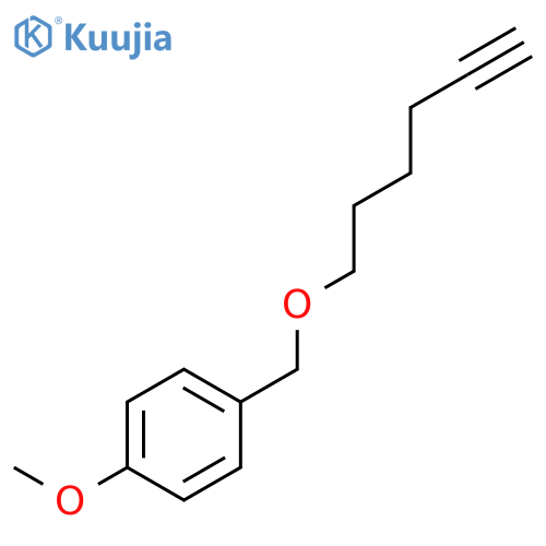 1-(hex-5-ynoxymethyl)-4-methoxybenzene structure