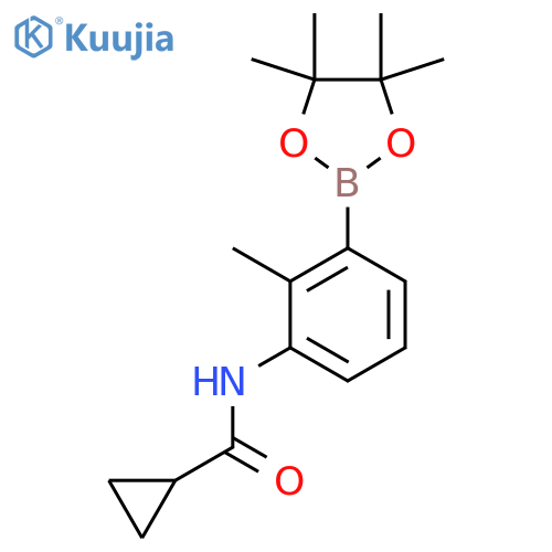 N-(2-Methyl-3-(4,4,5,5-tetramethyl-1,3,2-dioxaborolan-2-yl)phenyl) cyclopropanecarboxamide structure