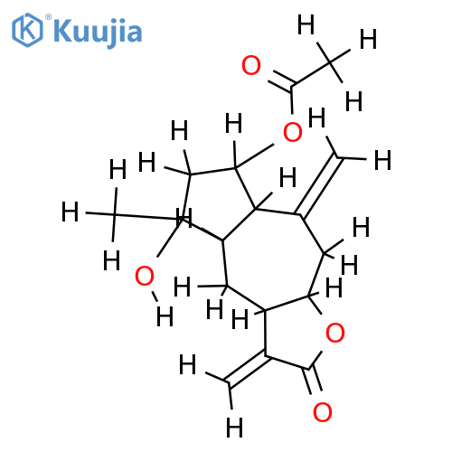 2alpha-acetoxy-4alpha-hydroxy-1beta-guai-11(13),10(14)-dien-12,8alpha-olide structure