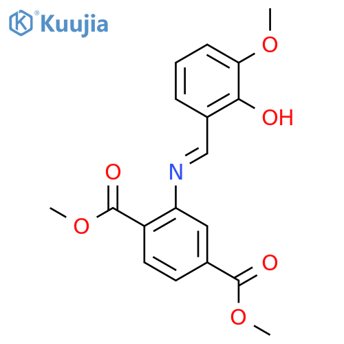dimethyl 2-{[(1E)-(2-hydroxy-3-methoxyphenyl)methylene]amino}terephthalate structure