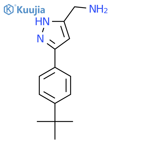 [3-(4-tert-butylphenyl)-1H-pyrazol-5-yl]methanamine structure