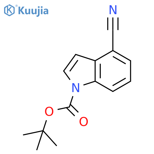 1H-Indole-1-carboxylic acid, 4-cyano-, 1,1-dimethylethyl ester structure