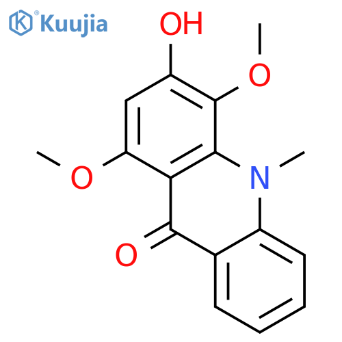 3-hydroxy-1,4-dimethoxy-10-methyl-9-acridone structure