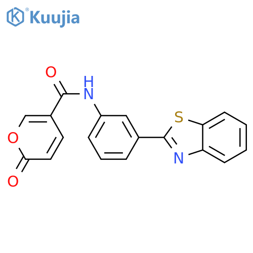 N-3-(1,3-benzothiazol-2-yl)phenyl-2-oxo-2H-pyran-5-carboxamide structure