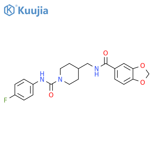 4-{(2H-1,3-benzodioxol-5-yl)formamidomethyl}-N-(4-fluorophenyl)piperidine-1-carboxamide structure