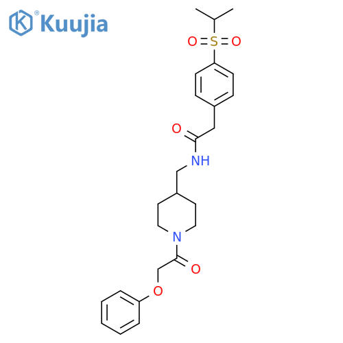 N-{1-(2-phenoxyacetyl)piperidin-4-ylmethyl}-2-4-(propane-2-sulfonyl)phenylacetamide structure