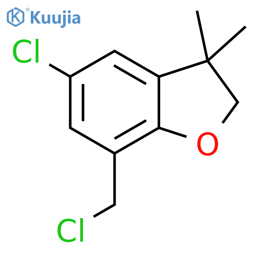 5-Chloro-7-(chloromethyl)-3,3-dimethyl-2,3-dihydrobenzofuran structure