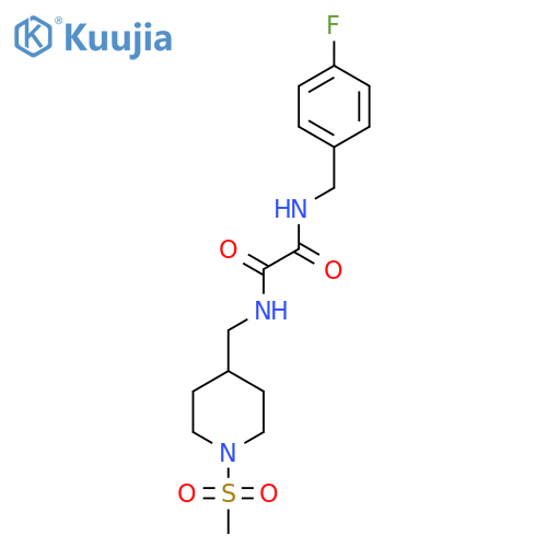 N'-(4-fluorophenyl)methyl-N-(1-methanesulfonylpiperidin-4-yl)methylethanediamide structure
