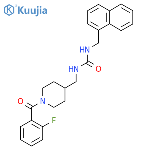 3-{1-(2-fluorobenzoyl)piperidin-4-ylmethyl}-1-(naphthalen-1-yl)methylurea structure