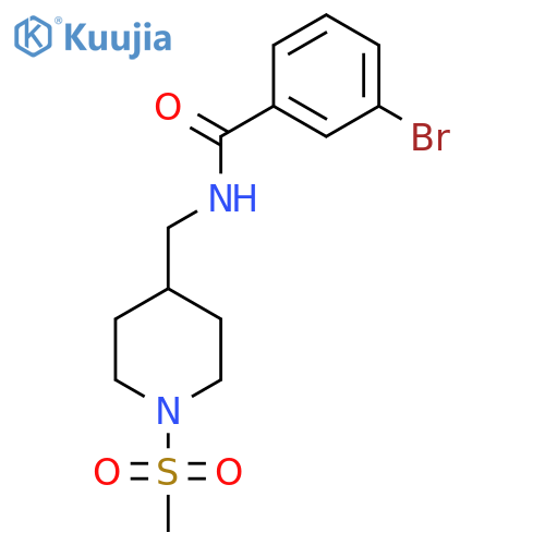 3-bromo-N-(1-methanesulfonylpiperidin-4-yl)methylbenzamide structure