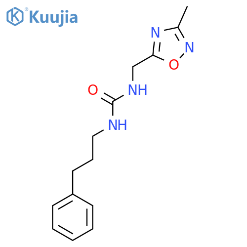 3-(3-methyl-1,2,4-oxadiazol-5-yl)methyl-1-(3-phenylpropyl)urea structure