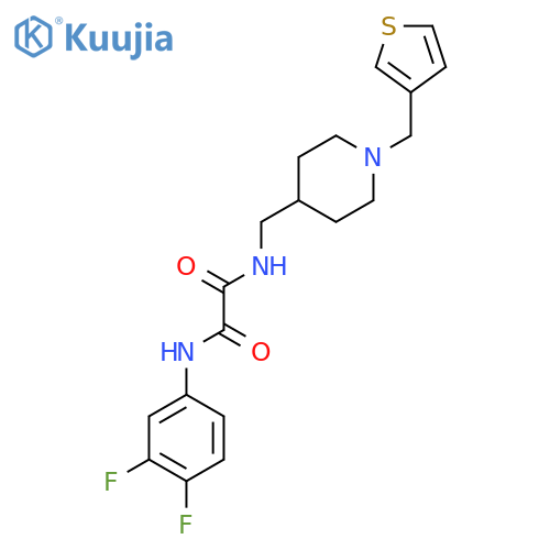 N'-(3,4-difluorophenyl)-N-({1-(thiophen-3-yl)methylpiperidin-4-yl}methyl)ethanediamide structure