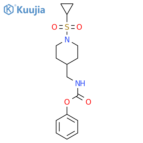 phenyl N-{[1-(cyclopropanesulfonyl)piperidin-4-yl]methyl}carbamate structure