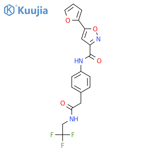 5-(furan-2-yl)-N-(4-{(2,2,2-trifluoroethyl)carbamoylmethyl}phenyl)-1,2-oxazole-3-carboxamide structure