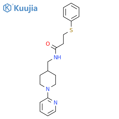 3-(phenylsulfanyl)-N-{1-(pyridin-2-yl)piperidin-4-ylmethyl}propanamide structure