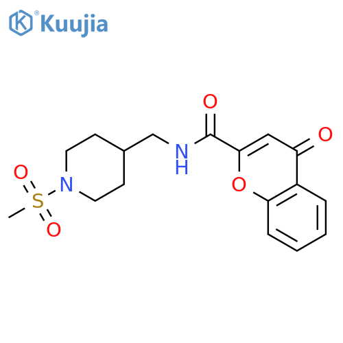 N-(1-methanesulfonylpiperidin-4-yl)methyl-4-oxo-4H-chromene-2-carboxamide structure