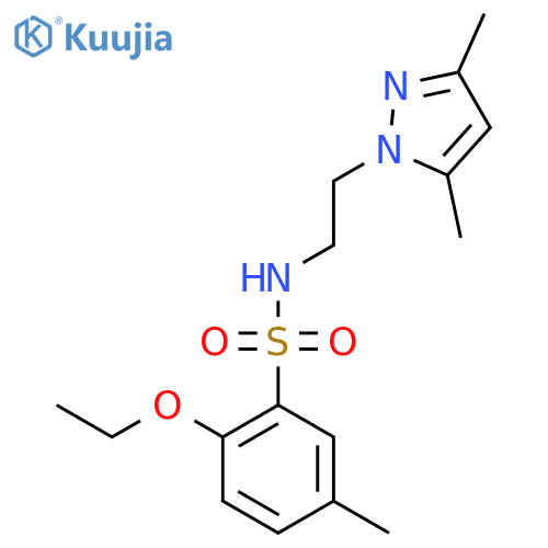 N-2-(3,5-dimethyl-1H-pyrazol-1-yl)ethyl-2-ethoxy-5-methylbenzene-1-sulfonamide structure