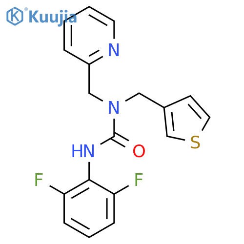 3-(2,6-difluorophenyl)-1-[(pyridin-2-yl)methyl]-1-[(thiophen-3-yl)methyl]urea structure