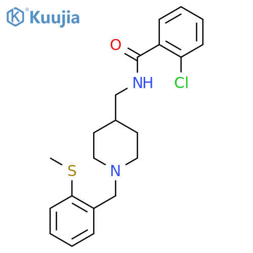 2-chloro-N-(1-{2-(methylsulfanyl)phenylmethyl}piperidin-4-yl)methylbenzamide structure