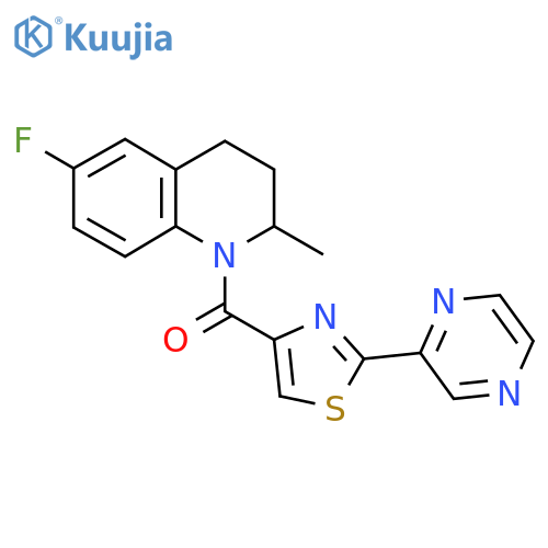 (6-Fluoro-2-methyl-3,4-dihydroquinolin-1(2H)-yl)(2-(pyrazin-2-yl)thiazol-4-yl)methanone structure