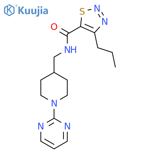 4-propyl-N-{1-(pyrimidin-2-yl)piperidin-4-ylmethyl}-1,2,3-thiadiazole-5-carboxamide structure