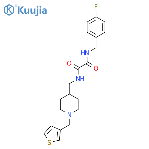 N'-(4-fluorophenyl)methyl-N-({1-(thiophen-3-yl)methylpiperidin-4-yl}methyl)ethanediamide structure