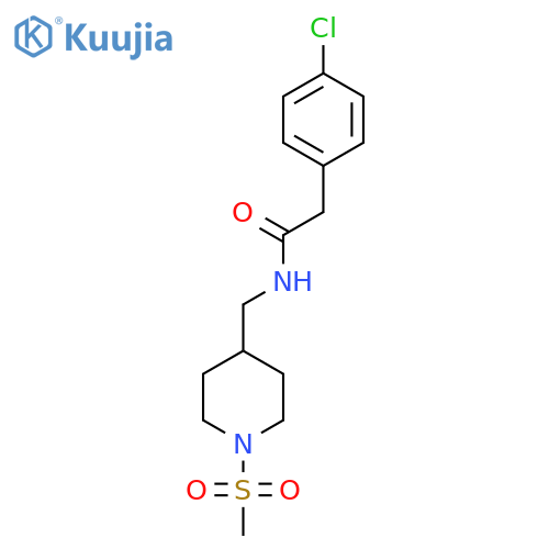 2-(4-chlorophenyl)-N-(1-methanesulfonylpiperidin-4-yl)methylacetamide structure