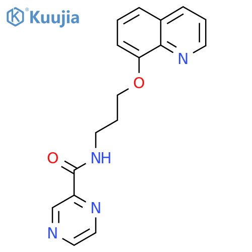 N-3-(quinolin-8-yloxy)propylpyrazine-2-carboxamide structure