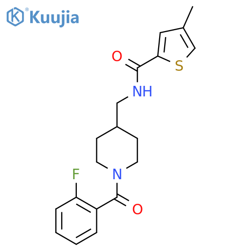 N-{1-(2-fluorobenzoyl)piperidin-4-ylmethyl}-4-methylthiophene-2-carboxamide structure
