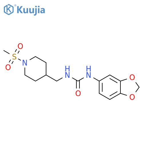 3-(2H-1,3-benzodioxol-5-yl)-1-(1-methanesulfonylpiperidin-4-yl)methylurea structure