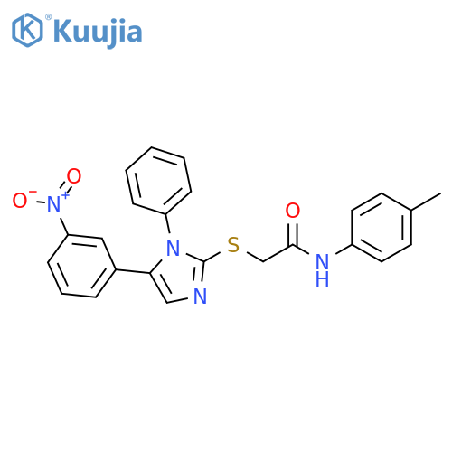 N-(4-methylphenyl)-2-{[5-(3-nitrophenyl)-1-phenyl-1H-imidazol-2-yl]sulfanyl}acetamide structure