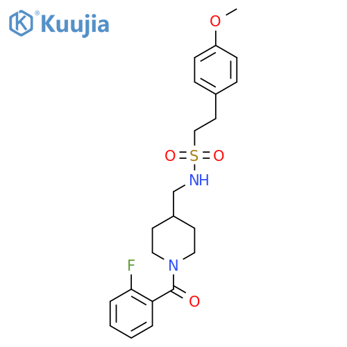N-{1-(2-fluorobenzoyl)piperidin-4-ylmethyl}-2-(4-methoxyphenyl)ethane-1-sulfonamide structure