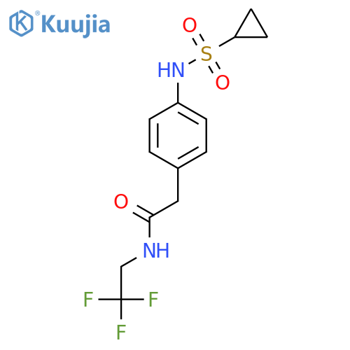 2-(4-cyclopropanesulfonamidophenyl)-N-(2,2,2-trifluoroethyl)acetamide structure
